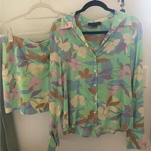 Sanctuary set- shirt and skirt. Worn once. Shirt is size S, skirt is size 6.